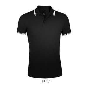 SO00577 Poloshirt Black/WhiteL