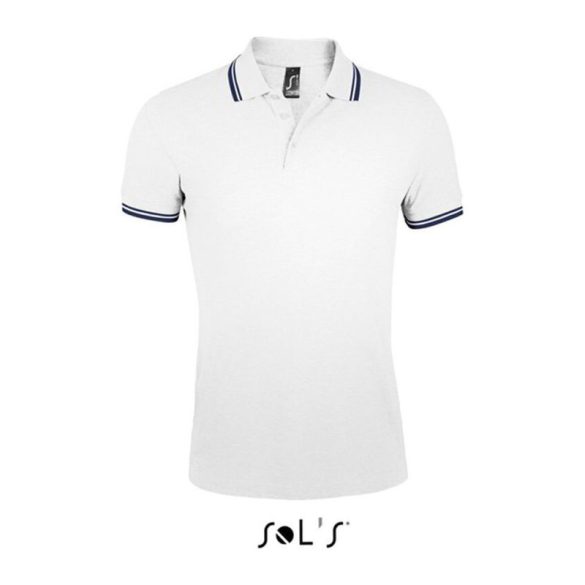 SO00577 PoloShirt White/Ny 2XL