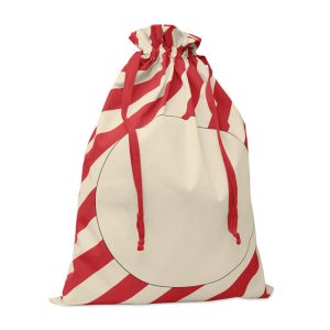 Saculet bumbac Santa, Cotton, rosu