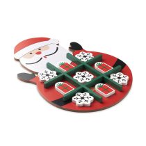 Tic tac toe Craciun din lemn, MDF, rosu