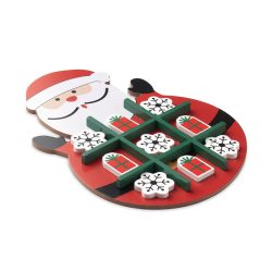 Tic tac toe Craciun din lemn, MDF, rosu