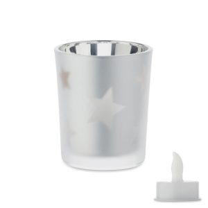 Lumanare tealight LED, Glass, argint mat