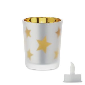 Lumanare tealight LED, Glass, auriu