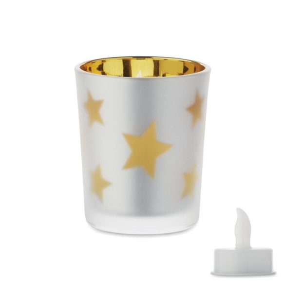 Lumanare tealight LED, Glass, auriu