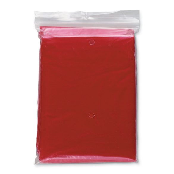 Impermeabil cu gluga in husa, Polyethylene, red