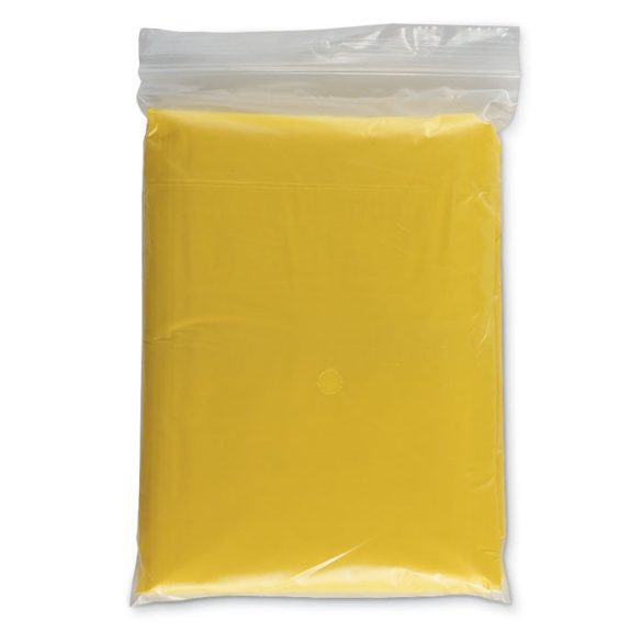 Impermeabil cu gluga in husa, Polyethylene, yellow