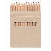 Set de 12 creioane colorate, Cardboard, brown
