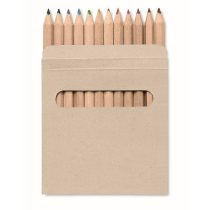 Set de 12 creioane colorate, Cardboard, brown