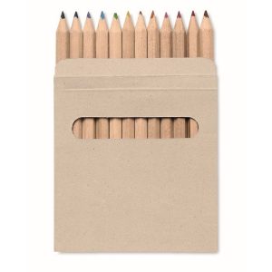 Set de 12 creioane colorate, Cardboard, brown