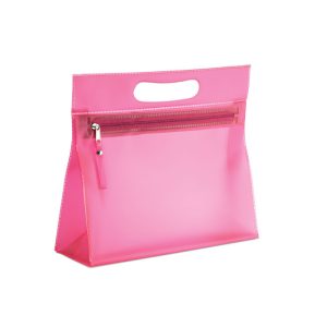 Borseta transparenta din PVC, PVC, fuchsia