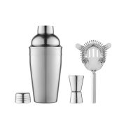 Set coctail cu shaker, Metal, shiny silver