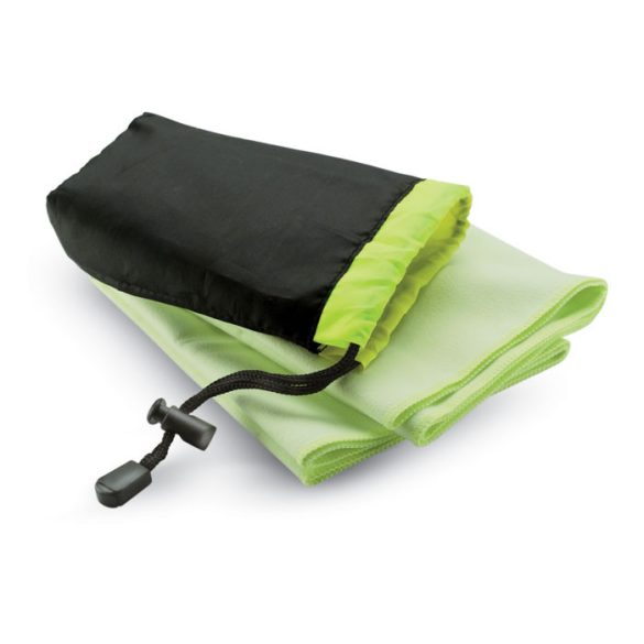 Prosop sport in husa din nylon, Towel cloth, green