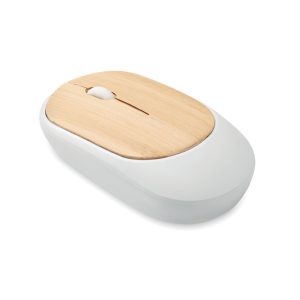 Mouse fara fir din bambus, ABS, white