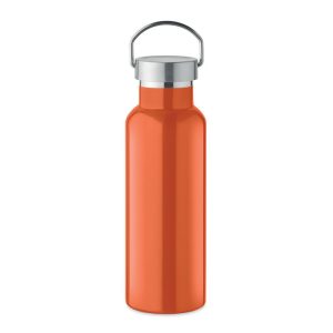 Sticla cu perete dublu 500 ml, Stainless steel, orange