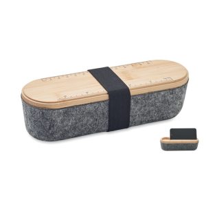 Husa creioane pasla RPET cu cap, Bamboo, wood