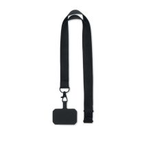 Lanyard suport de telefon, Polyester, black