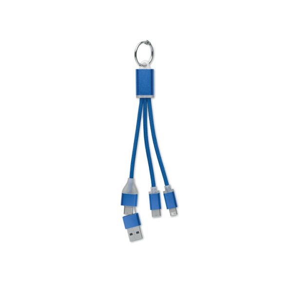 Cablu de incarcare 4 in 1 tip C, Plastic, royal blue