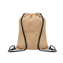 Rucsac cu cordon din iuta, Jute, black