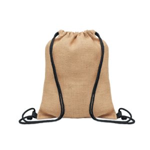 Rucsac cu cordon din iuta, Jute, black