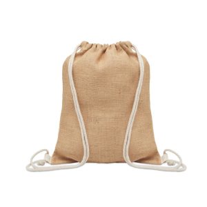 Rucsac cu cordon din iuta, Jute, beige