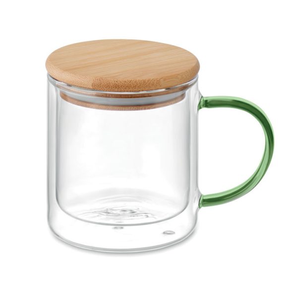 Cana borosilicat cu perete dubl, Glass, transparent green