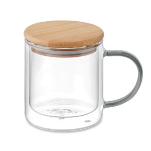 Cana borosilicat cu perete dubl, Glass, transparent grey