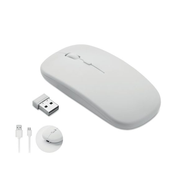 Mouse wireless reincarcabil, ABS, white