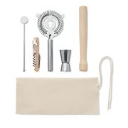 Kit de cocktailuri din 5 piese, Stainless steel, bej