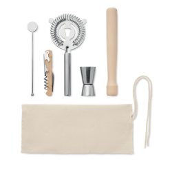 Kit de cocktailuri din 5 piese, Stainless steel, bej