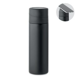 Sticla cu perete dublu 420 ml., Stainless steel, negru