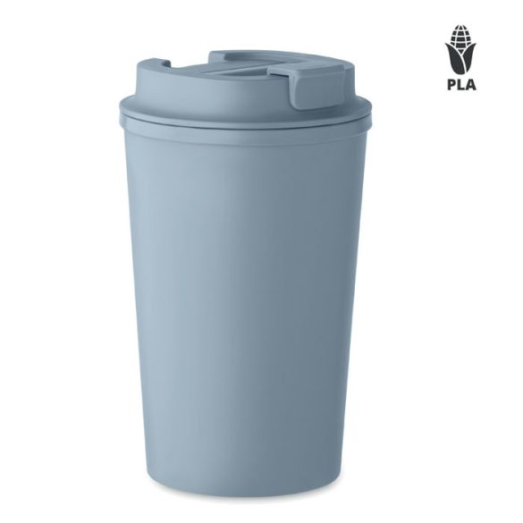 Pahar PLA perete dublu 350ml, Plastic, petrol