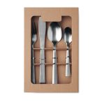 Set de tacamuri din 16 piese, Stainless steel, argint mat