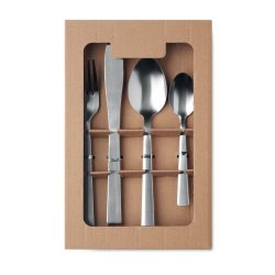 Set de tacamuri din 16 piese, Stainless steel, argint mat