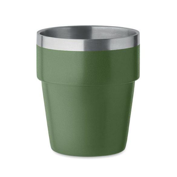 Pahar cu perete dublu 250 ml, Stainless steel, verde inchis