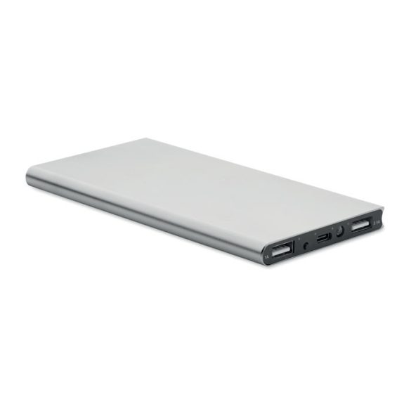 Power bank 8000 mAh, Aluminium, argint mat