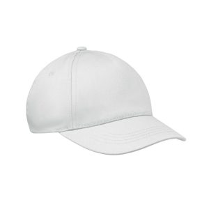 Sapca baseball copii 5 panele, Cotton, alb