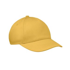 Sapca baseball copii 5 panele, Cotton, galben