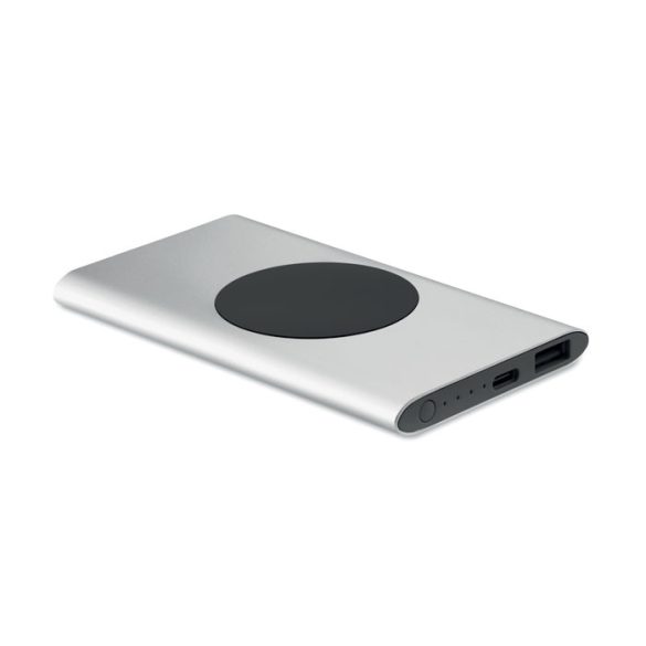 Power bank 5000mAh 15W, Aluminium, argint mat