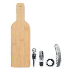 Set de vin in forma de sticla, Bamboo, lemn