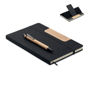 Set de notebook-uri A5 RPET, Paper, negru