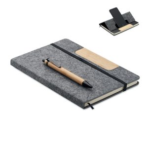 Set de notebook-uri A5 RPET, Paper, gri piatra