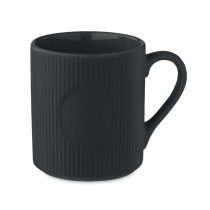 Cana ceramica mata cu nervuri 3, Stoneware, negru