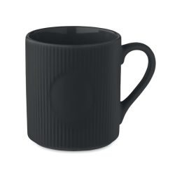 Cana ceramica mata cu nervuri 3, Stoneware, negru