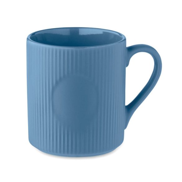 Cana ceramica mata cu nervuri 3, Stoneware, albastru