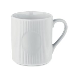 Cana ceramica mata cu nervuri 3, Stoneware, alb