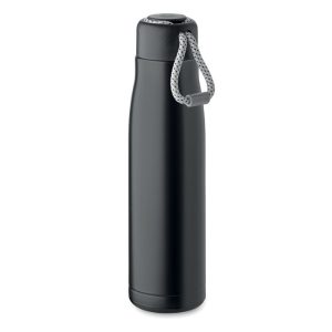 Sticla cu perete dublu 500 ml, Stainless steel, negru