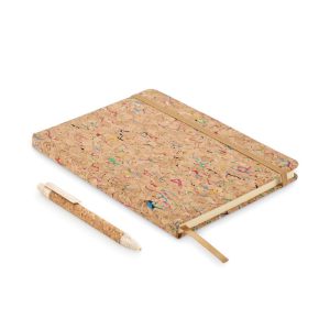 Notebook A5 din pluta colorata, Cork, bej