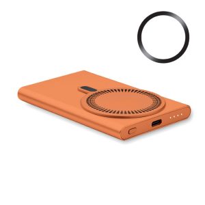 Powerbank wireless, Aluminium, portocaliu