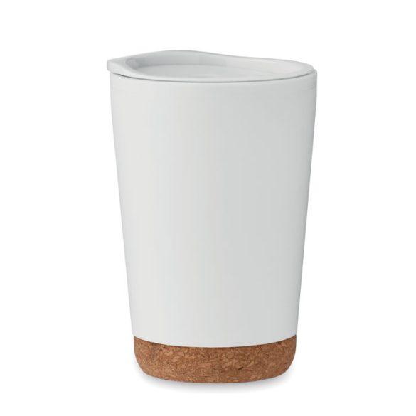 Pahar tumbler cu perete dublu 3, Polypropylene PP, alb