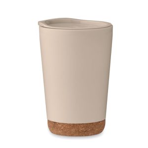 Pahar tumbler cu perete dublu 3, Polypropylene PP, bej